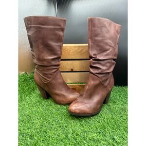 Carlos Santana- Brown- Leather- Heeled Boots-Size 9.5W
